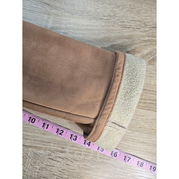 [15] VINTAGE Talbots Y2K Tan Faux Suede Zip Up Jacket XL Penny Lane Rancher - Picture 12 of 13